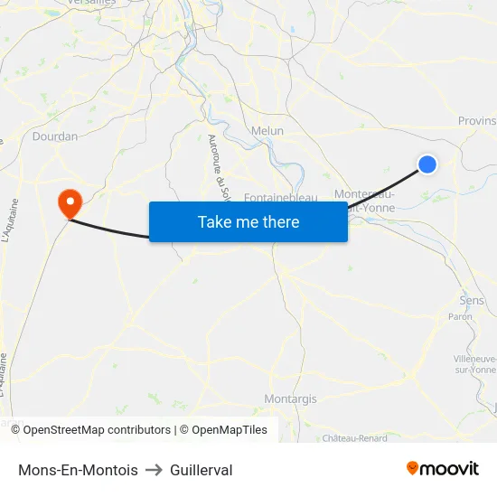 Mons-En-Montois to Guillerval map