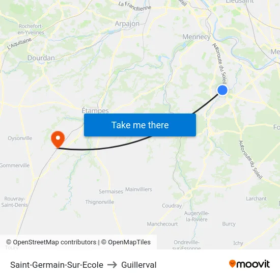 Saint-Germain-Sur-Ecole to Guillerval map