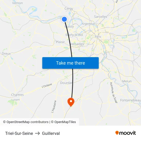 Triel-Sur-Seine to Guillerval map