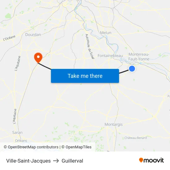 Ville-Saint-Jacques to Guillerval map