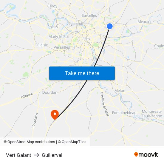 Vert Galant to Guillerval map