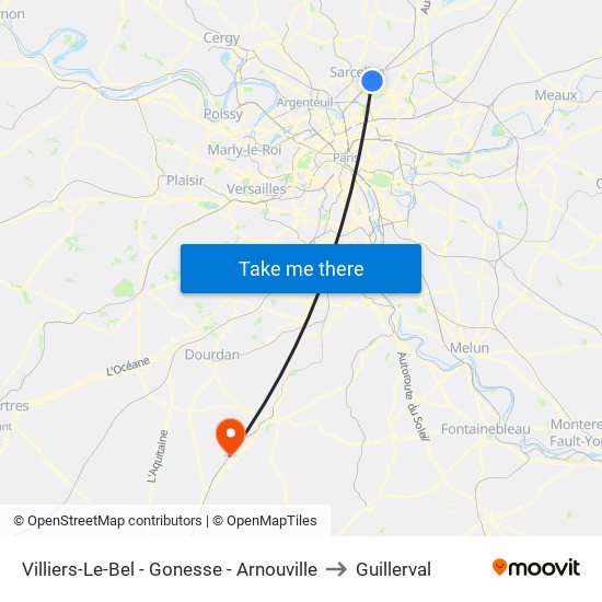 Villiers-Le-Bel - Gonesse - Arnouville to Guillerval map