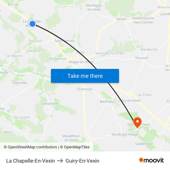 La Chapelle-En-Vexin to Guiry-En-Vexin map