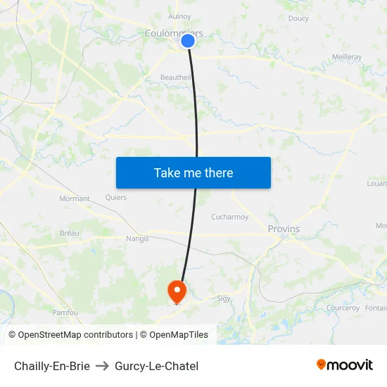 Chailly-En-Brie to Gurcy-Le-Chatel map