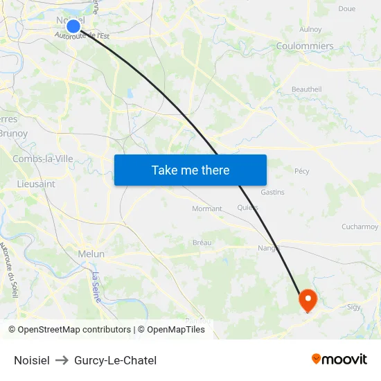Noisiel to Gurcy-Le-Chatel map