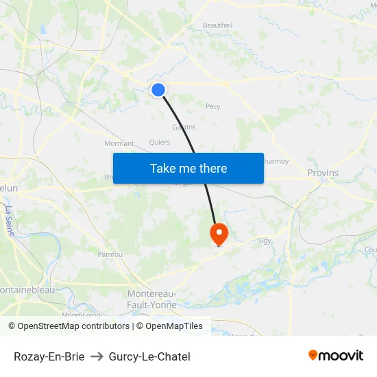 Rozay-En-Brie to Gurcy-Le-Chatel map