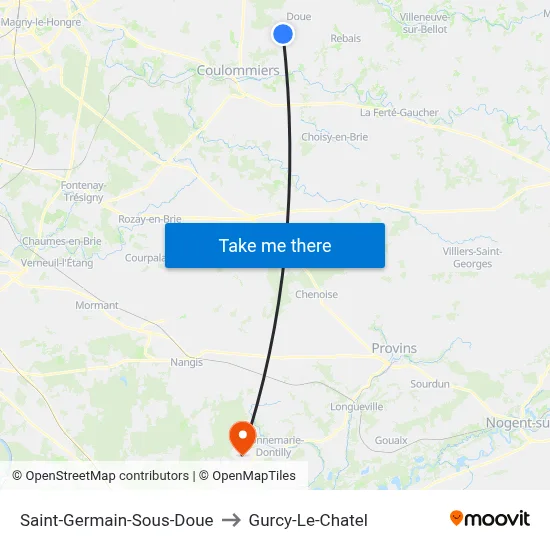 Saint-Germain-Sous-Doue to Gurcy-Le-Chatel map