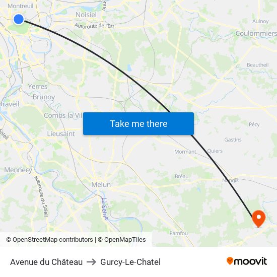 Avenue du Château to Gurcy-Le-Chatel map