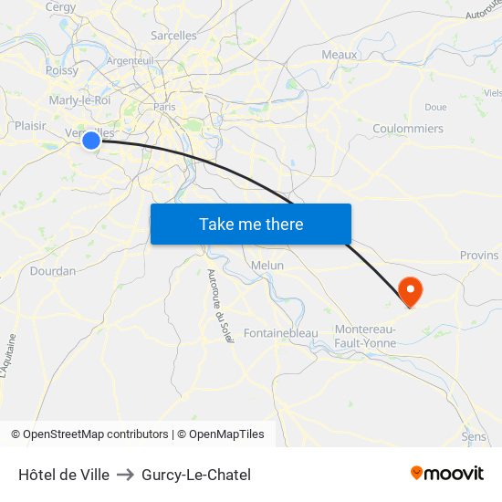 Hôtel de Ville to Gurcy-Le-Chatel map