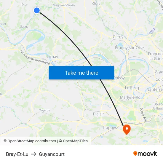 Bray-Et-Lu to Guyancourt map