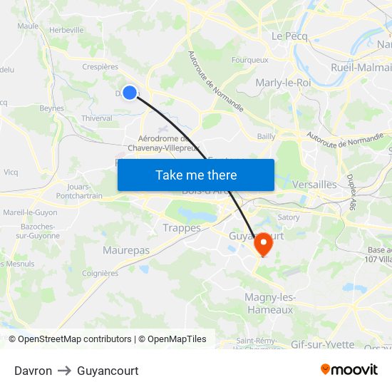 Davron to Guyancourt map