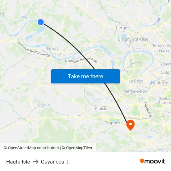 Haute-Isle to Guyancourt map