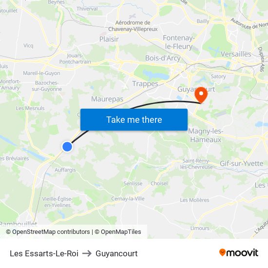 Les Essarts-Le-Roi to Guyancourt map