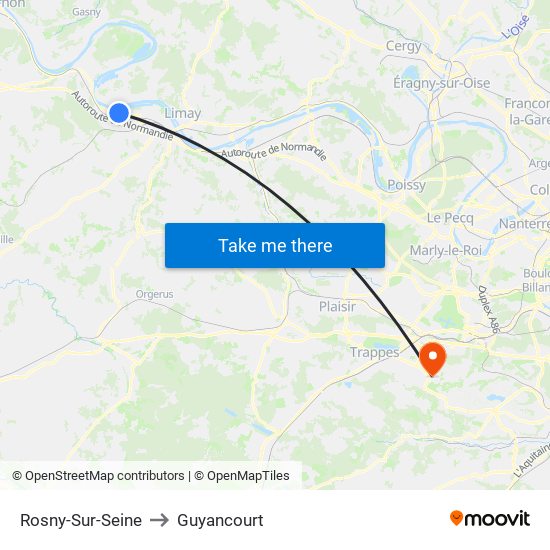 Rosny-Sur-Seine to Guyancourt map