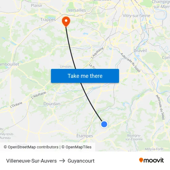 Villeneuve-Sur-Auvers to Guyancourt map