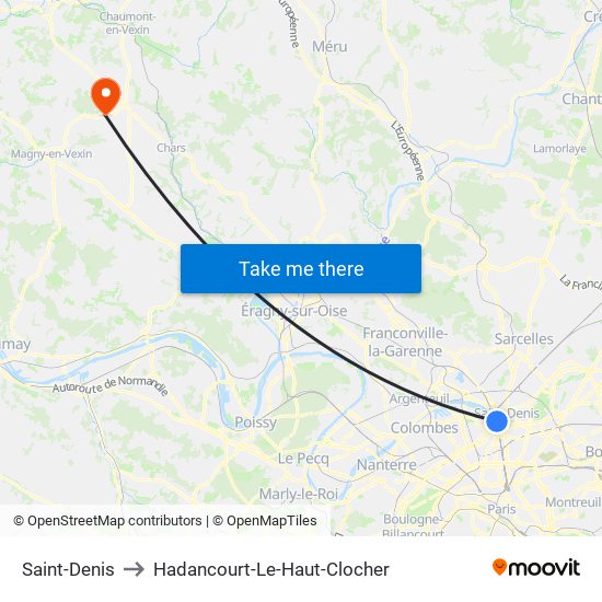 Saint-Denis to Hadancourt-Le-Haut-Clocher map