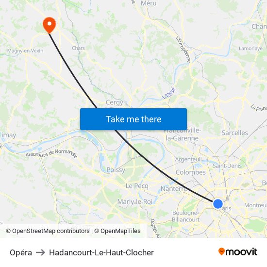 Opéra to Hadancourt-Le-Haut-Clocher map