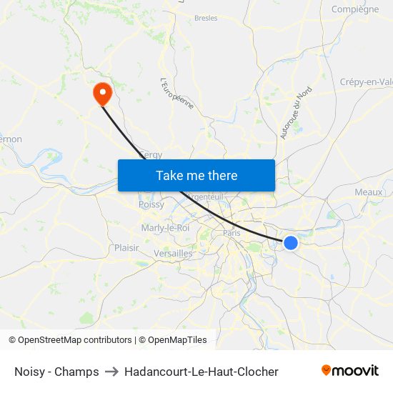Noisy - Champs to Hadancourt-Le-Haut-Clocher map