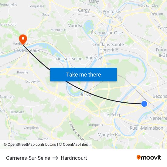Carrieres-Sur-Seine to Hardricourt map