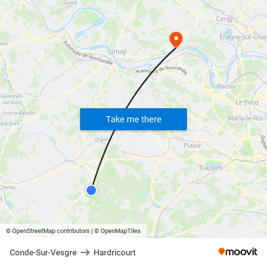 Conde-Sur-Vesgre to Hardricourt map
