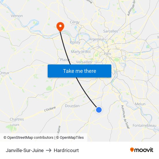 Janville-Sur-Juine to Hardricourt map