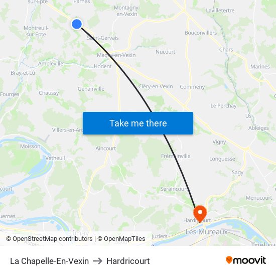 La Chapelle-En-Vexin to Hardricourt map