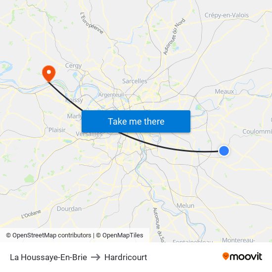 La Houssaye-En-Brie to Hardricourt map
