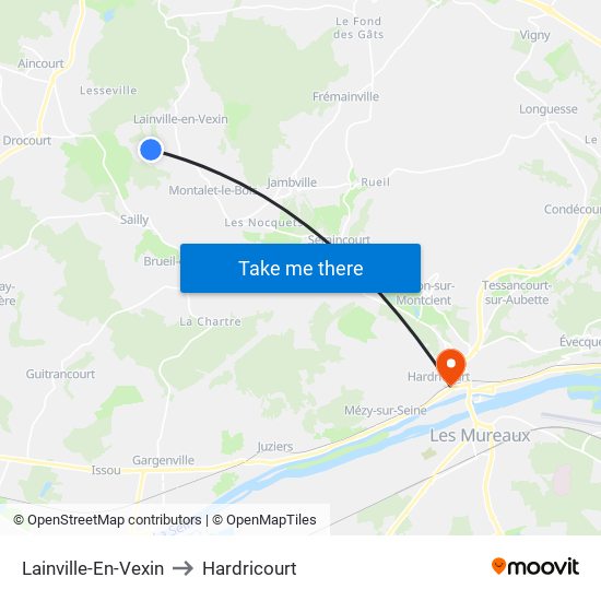 Lainville-En-Vexin to Hardricourt map
