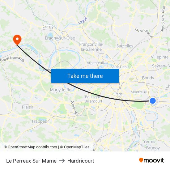 Le Perreux-Sur-Marne to Hardricourt map