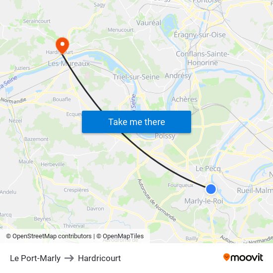 Le Port-Marly to Hardricourt map