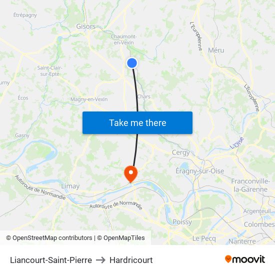 Liancourt-Saint-Pierre to Hardricourt map