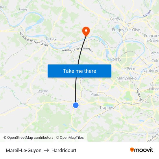 Mareil-Le-Guyon to Hardricourt map