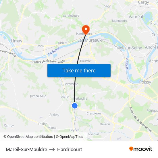 Mareil-Sur-Mauldre to Hardricourt map