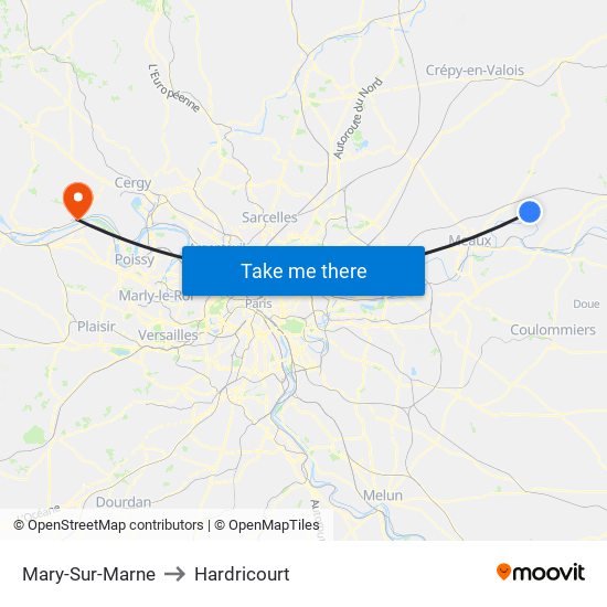 Mary-Sur-Marne to Hardricourt map
