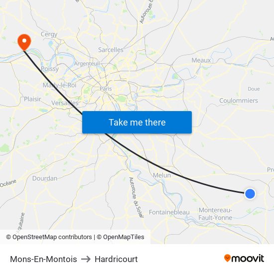 Mons-En-Montois to Hardricourt map