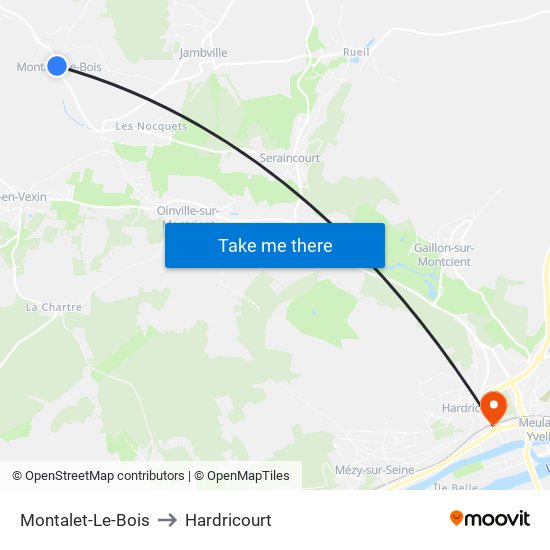 Montalet-Le-Bois to Hardricourt map