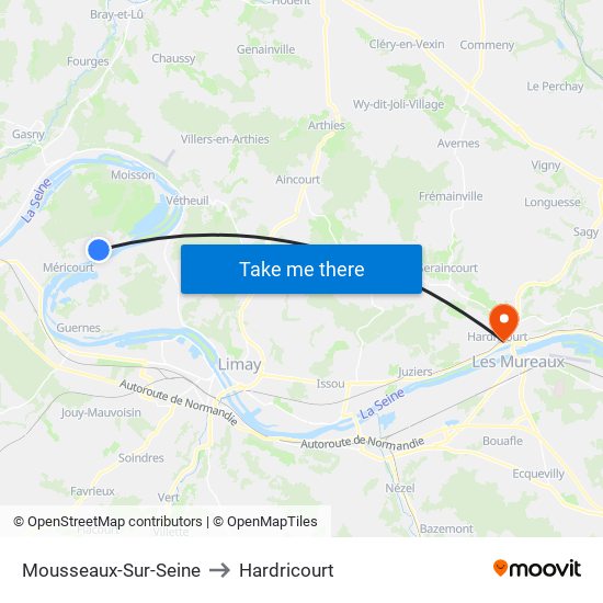Mousseaux-Sur-Seine to Hardricourt map