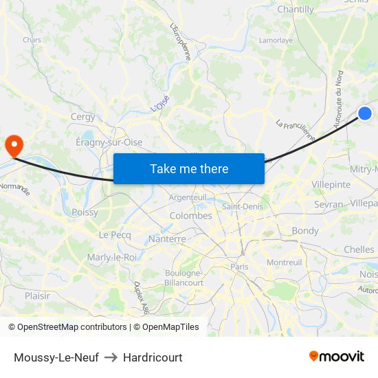 Moussy-Le-Neuf to Hardricourt map