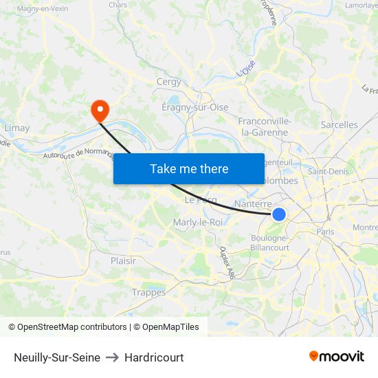 Neuilly-Sur-Seine to Hardricourt map