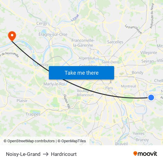 Noisy-Le-Grand to Hardricourt map