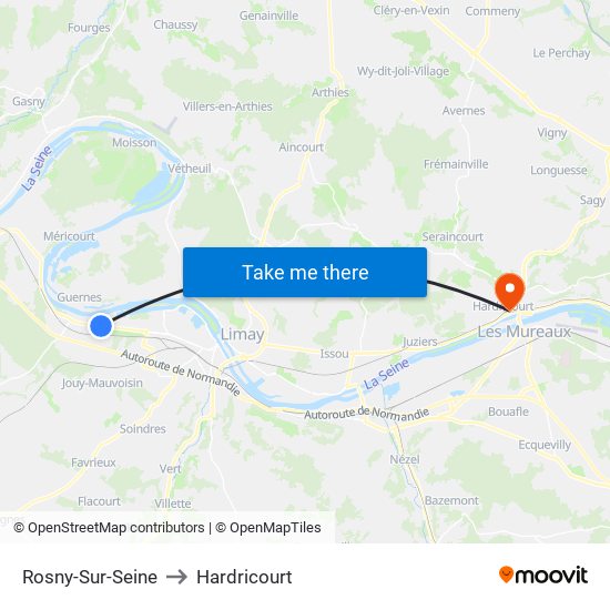 Rosny-Sur-Seine to Hardricourt map