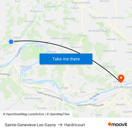 Sainte-Genevieve-Les-Gasny to Hardricourt map