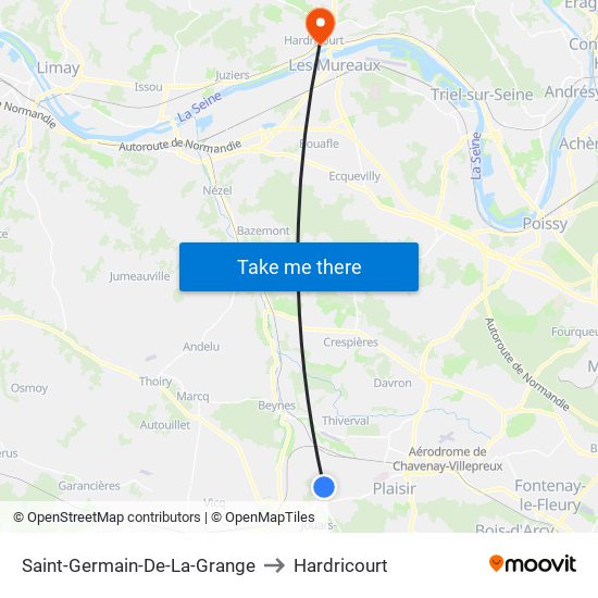 Saint-Germain-De-La-Grange to Hardricourt map