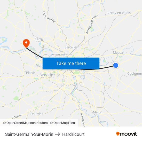 Saint-Germain-Sur-Morin to Hardricourt map
