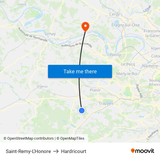 Saint-Remy-L'Honore to Hardricourt map