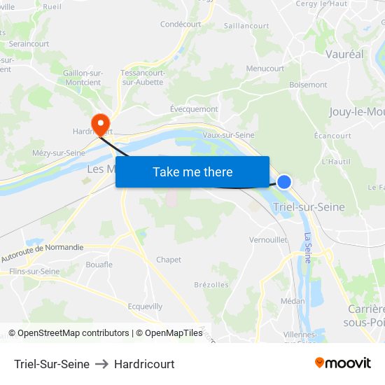 Triel-Sur-Seine to Hardricourt map