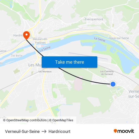 Verneuil-Sur-Seine to Hardricourt map