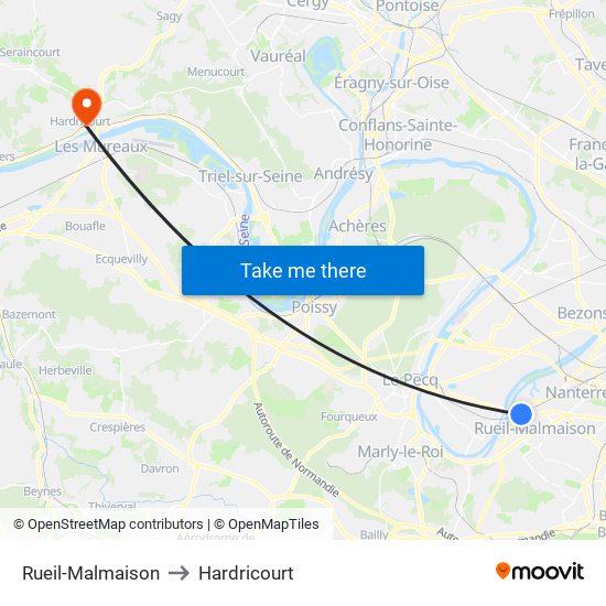 Rueil-Malmaison to Hardricourt map
