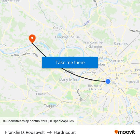 Franklin D. Roosevelt to Hardricourt map