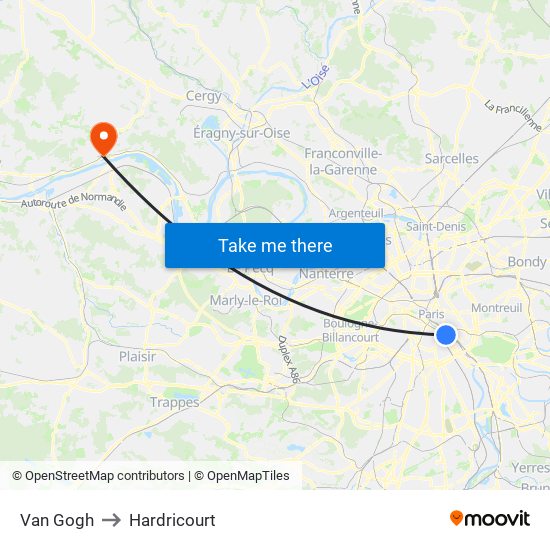 Van Gogh to Hardricourt map
